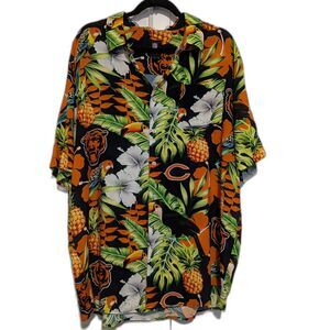 Chicago Bears Hawaiian NFL Apparel Button Up Men's Shirt Sz Lg